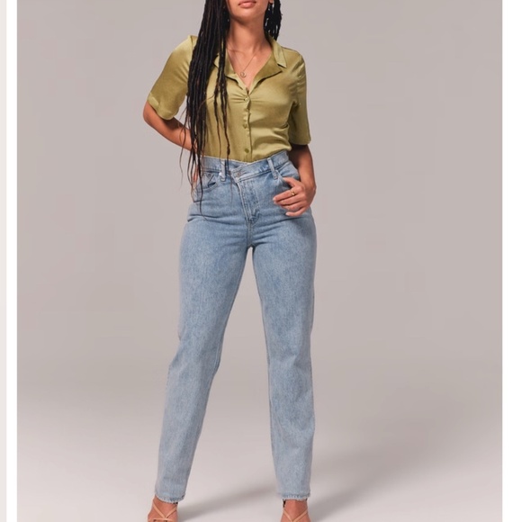 Abecrombie & Fitch The '90s Straight Ultra High Rise Curve Love Denim Sz 27 - Picture 7 of 7